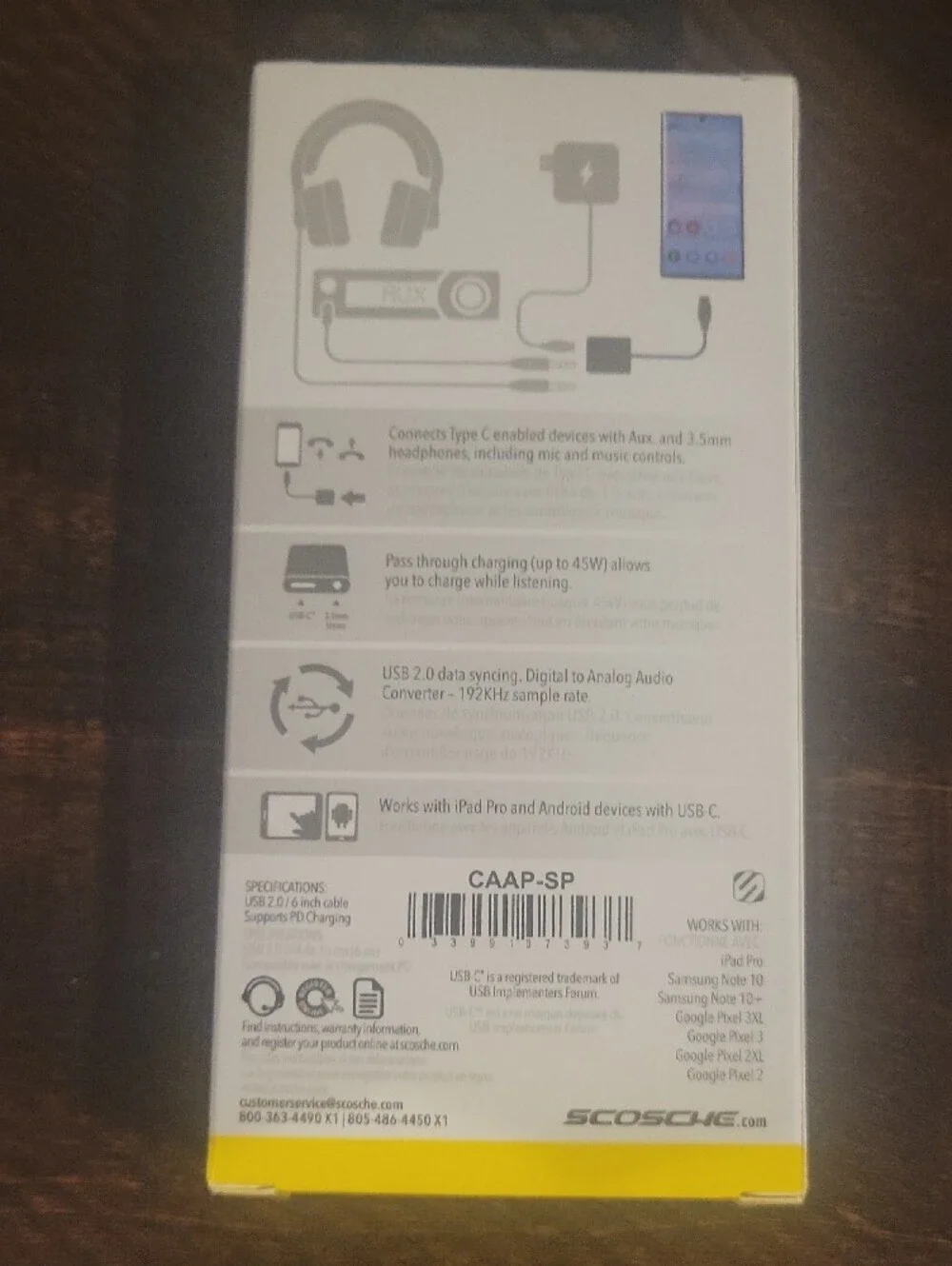 Scosche USB-C Audio Adapter with Charge Port - Black